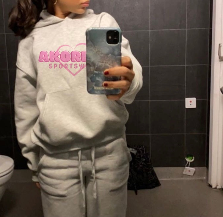 Pink heart Akorede Hoodie