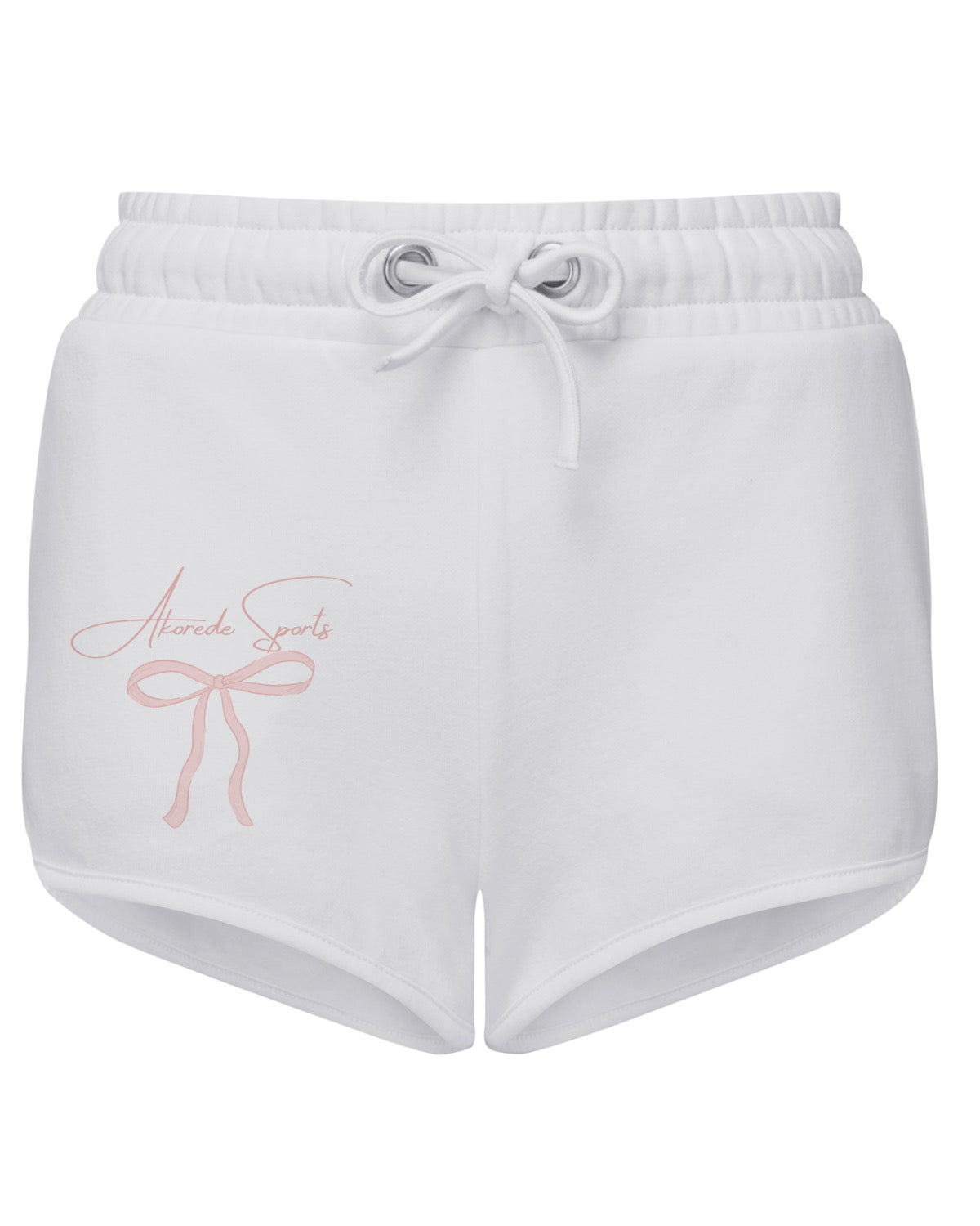 Ribbon Print White Sweatshorts