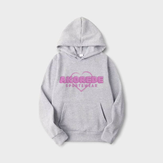 Pink heart Akorede Hoodie