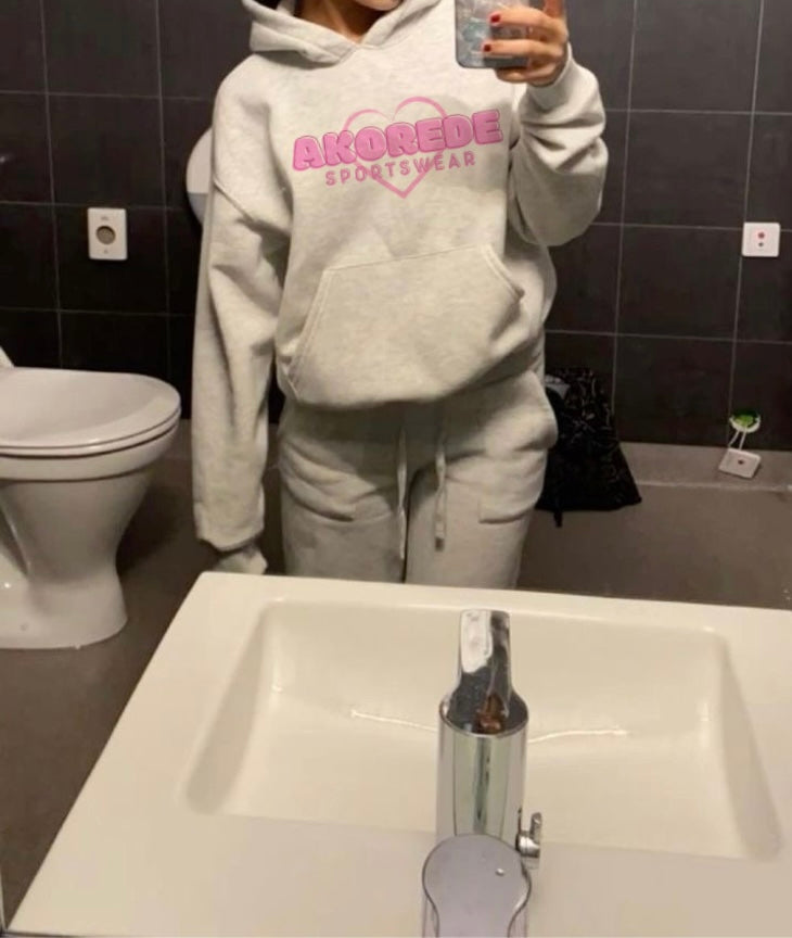 Pink heart Akorede Hoodie